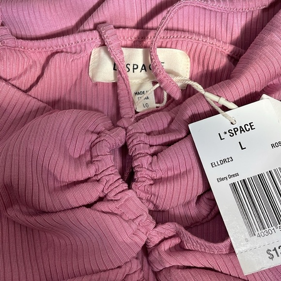 Anthropologie LSPACE Ellery Halter Cutout Dress Pink Maeve NWT Size Large Summer - Picture 7 of 7